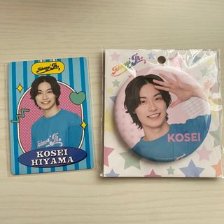 少年忍者 檜山光成 缶バッジ　プロフィールカード(アイドルグッズ)