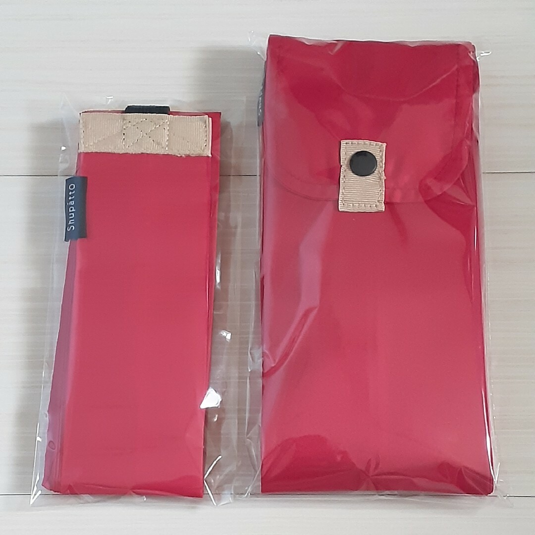 marna(マーナ)のshupatto 2個セット シュパット Sサイズ Lサイズ レッド 赤 レディースのバッグ(エコバッグ)の商品写真