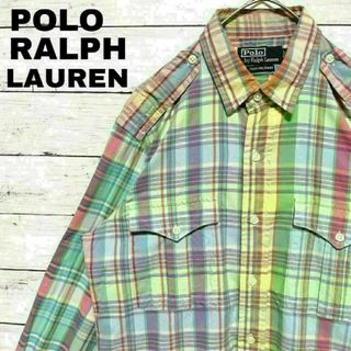 ポロラルフローレン(POLO RALPH LAUREN)の71iポロラルフローレン マドラスカラー TRIMMILITARY 長袖シャツ(シャツ)