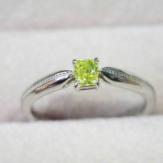 Fancy Green yellow 0.221ct プラチナリング(その他)