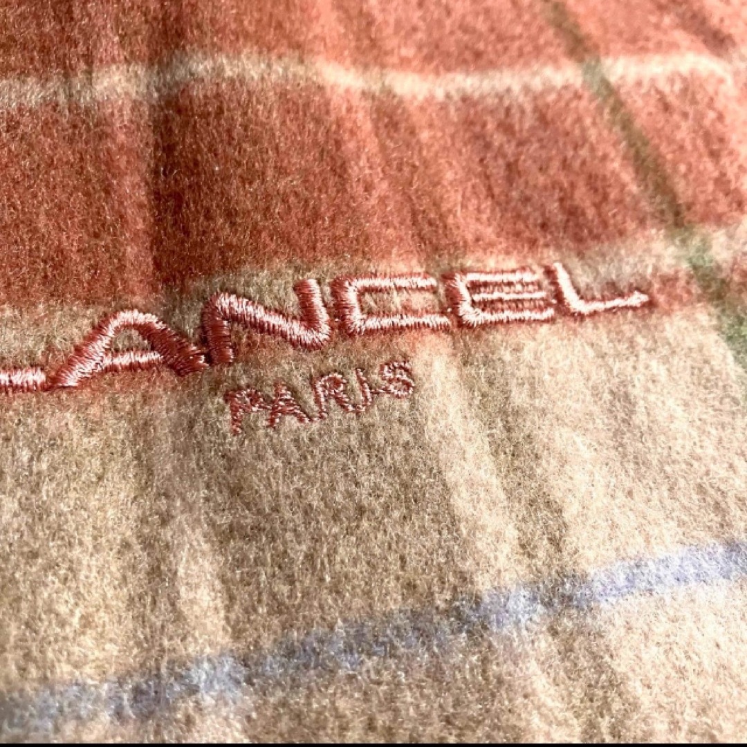 LANCEL(ランセル)のused  LANCEL シルク正方形スカーフ&チェックマフラー 2枚まとめて レディースのファッション小物(バンダナ/スカーフ)の商品写真