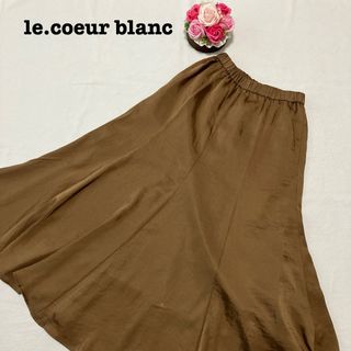 ルクールブラン(le.coeur blanc)のルクールブラン レディース　ロングスカート　フレア　ブラウン茶色　38 Mサイズ(ロングスカート)