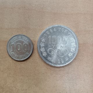 4Y　東京オリンピック　1000円銀貨　100円銀貨　昭和39年(その他)