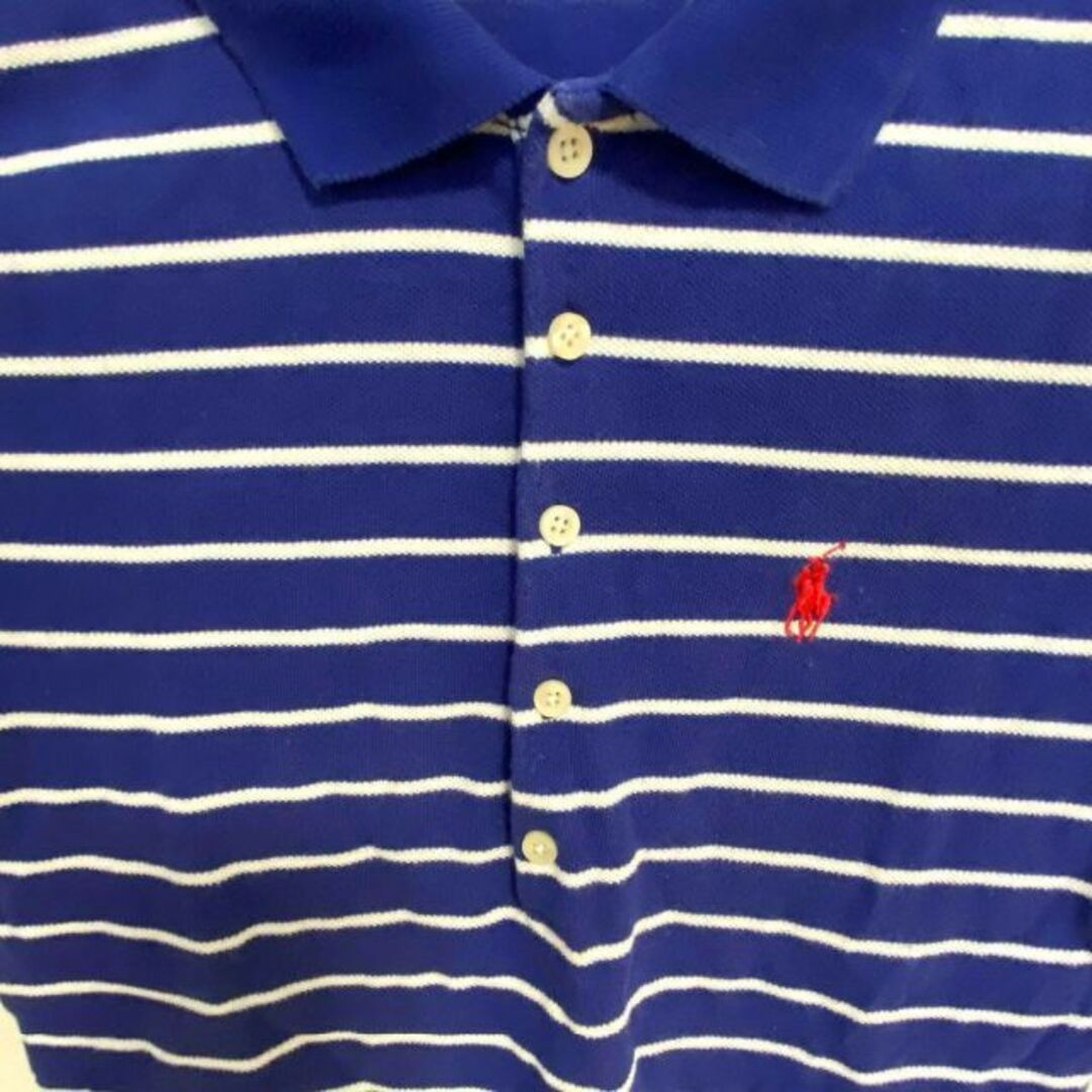 Ralph Lauren(ラルフローレン)の【美品】ラルフローレン キッズ S ポロシャツ 半袖 150〜160㎝ ボーダー キッズ/ベビー/マタニティのキッズ服男の子用(90cm~)(Tシャツ/カットソー)の商品写真