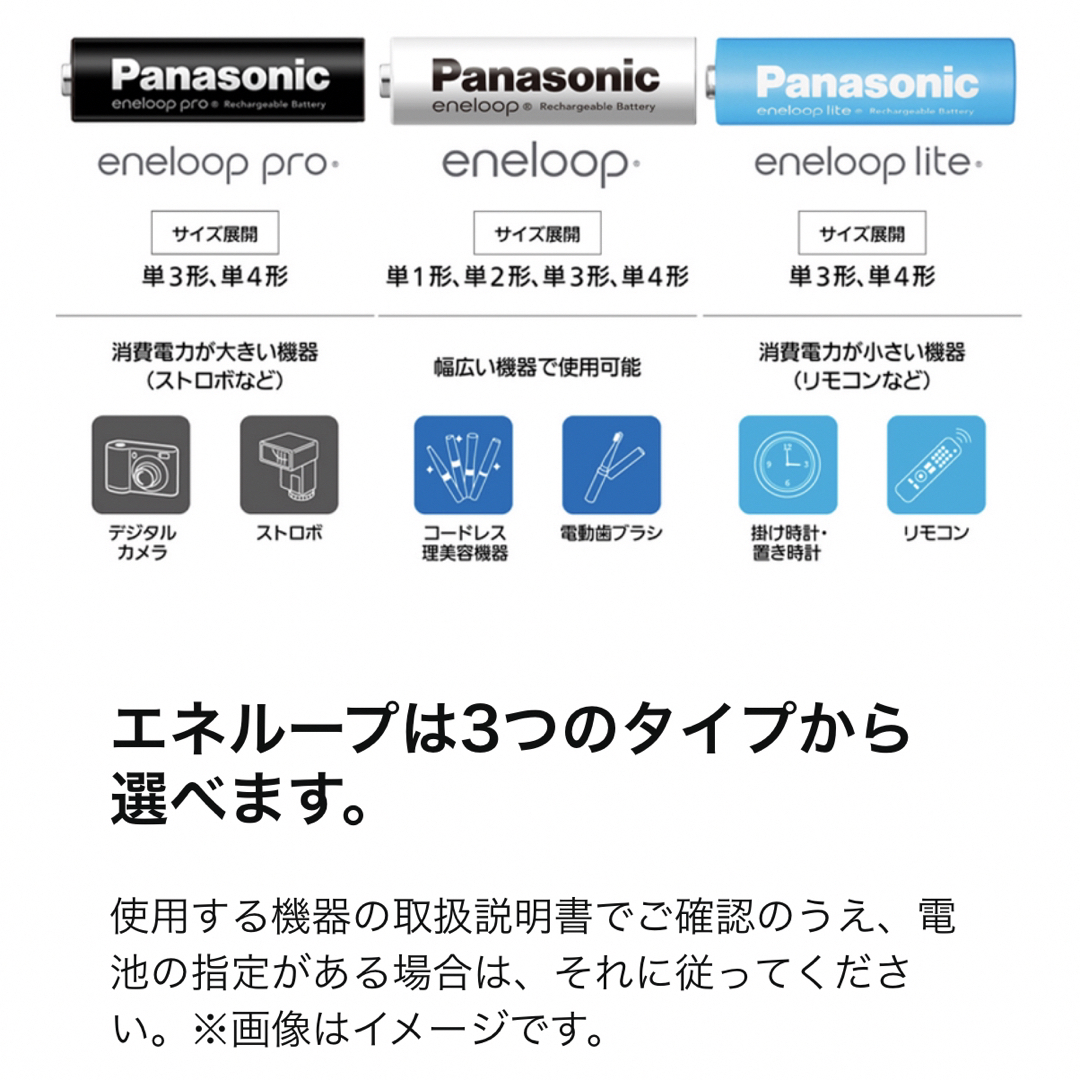 Panasonic(パナソニック)の【新品】エネループライト 単4×4本　充電電池　 エンタメ/ホビーのおもちゃ/ぬいぐるみ(その他)の商品写真