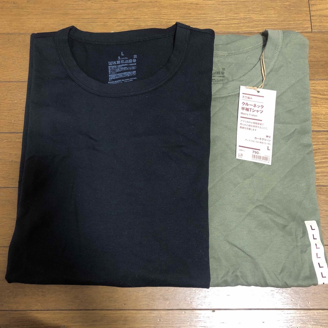 MUJI (無印良品)(ムジルシリョウヒン)の無印良品 メンズTシャツL 2枚セット メンズのトップス(Tシャツ/カットソー(半袖/袖なし))の商品写真