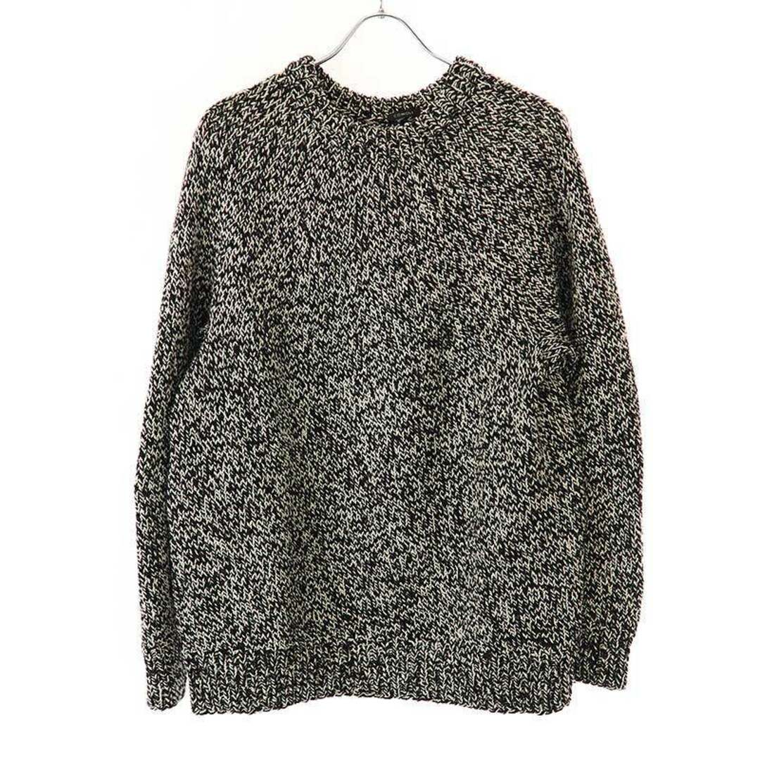 COMOLI(コモリ)のCOMOLI コモリ 22AW カシミア和紙 ハンド クルーネックニットセーター W03-06013 ブラック ホワイト F メンズのトップス(ニット/セーター)の商品写真