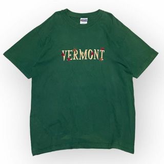 ヘインズ(Hanes)の90's Hanes VERMONT Tシャツ バーモント州 刺繍 州名ロゴ(Tシャツ/カットソー(半袖/袖なし))