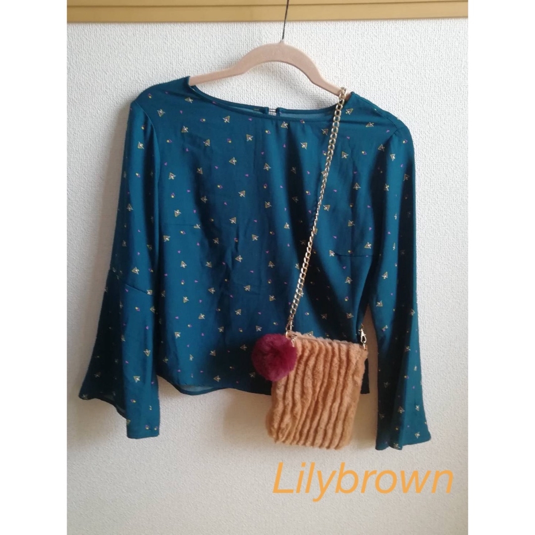 Lily Brown(リリーブラウン)のほぼ未使用　Lilybrown 長袖　ブラウス　総柄 レディースのトップス(シャツ/ブラウス(長袖/七分))の商品写真