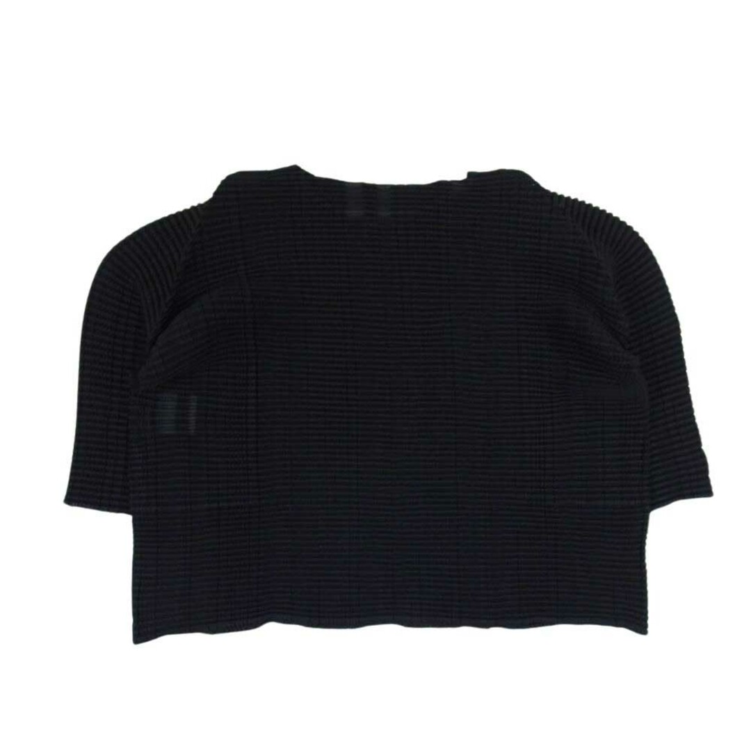 ISSEY MIYAKE(イッセイミヤケ)のISSEY MIYAKE イッセイミヤケ 23SS IM31FJ61215 STRIPE LIKE PLEATS ストライプ プリーツ Tシャツ カットソー トップス ブラック系 2【新古品】【未使用】【中古】 レディースのトップス(シャツ/ブラウス(半袖/袖なし))の商品写真