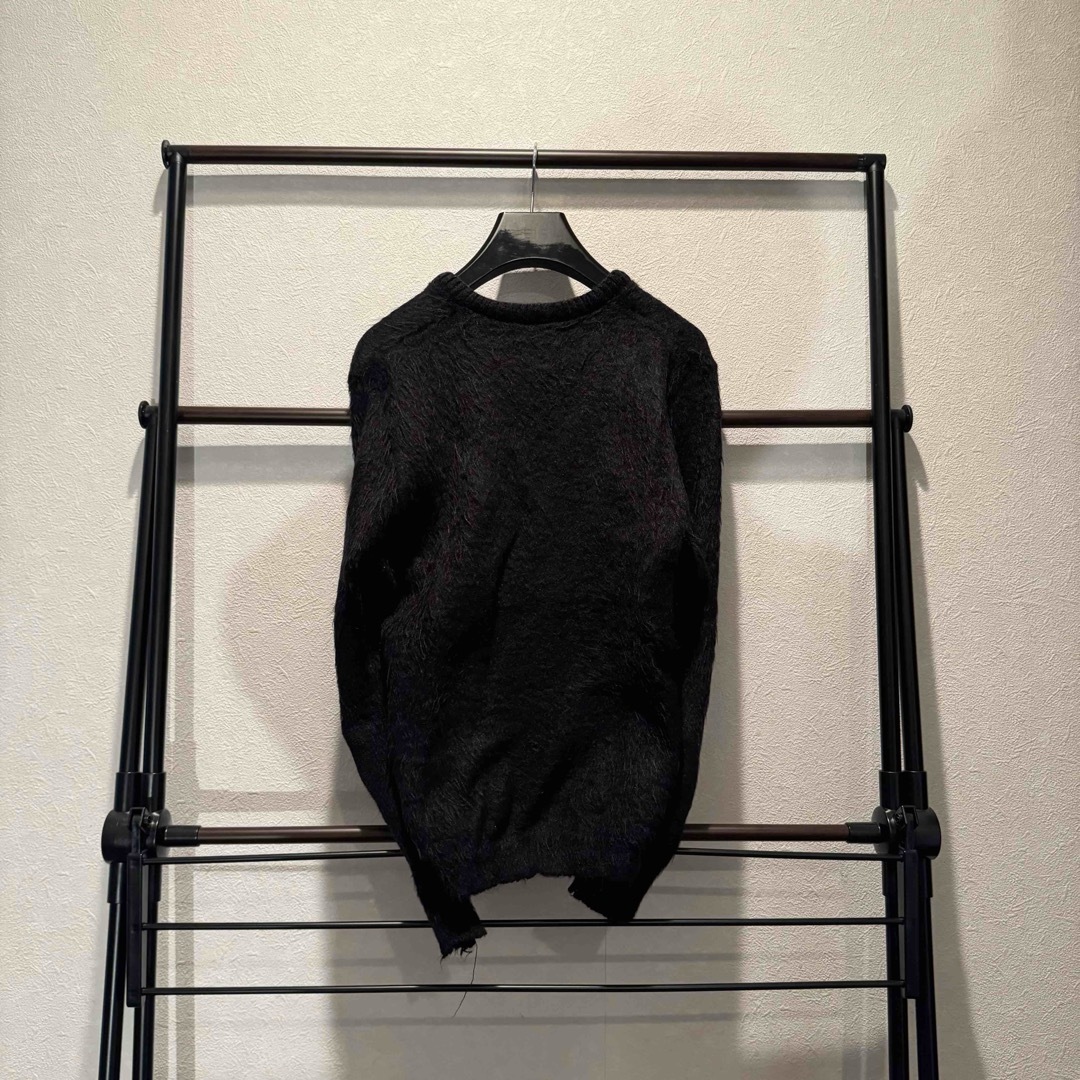 celine(セリーヌ)の【激レア】60'S ヴィンテージ モヘアカーディガン 黒 ブラック XL メンズのトップス(ニット/セーター)の商品写真