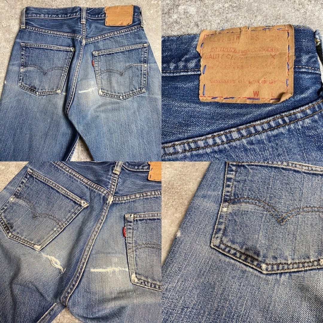 Levi's(リーバイス)の60's~ Levi's 501 デニムパンツ Big E ズレカン ダメージ リペア有 足長R 刻印6 W28 レディースのパンツ(デニム/ジーンズ)の商品写真