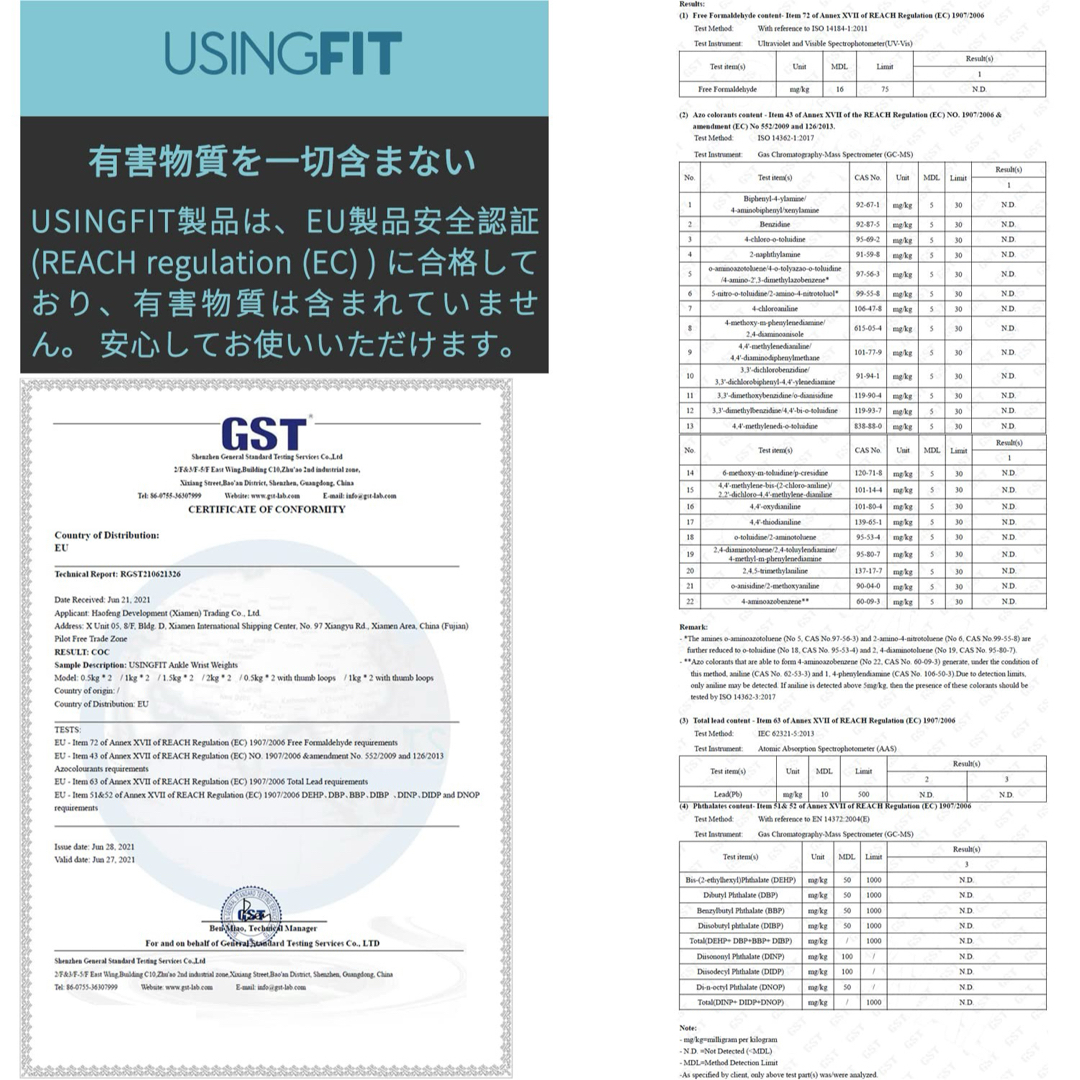 ＊1点限り＊　USINGFIT リストウェイト　1.５kg  重り スポーツ/アウトドアのトレーニング/エクササイズ(トレーニング用品)の商品写真