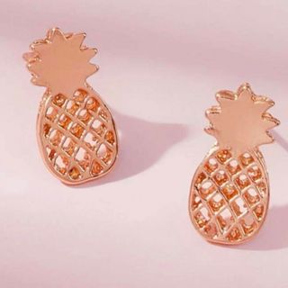 ◎ パイナップル ピンクゴールド ピアス(ピアス)