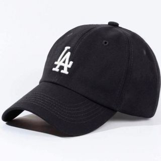 LA ロゴ ドジャース MLB キャップ ブラック 黒 美品 大谷翔平  帽子(キャップ)