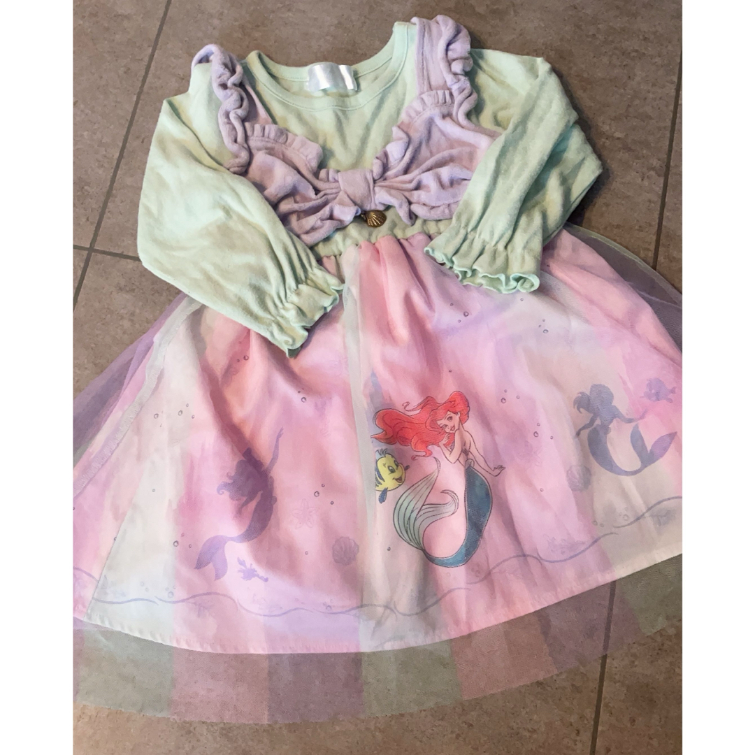 Disney(ディズニー)のアリエル　ワンピ キッズ/ベビー/マタニティのキッズ服女の子用(90cm~)(ワンピース)の商品写真