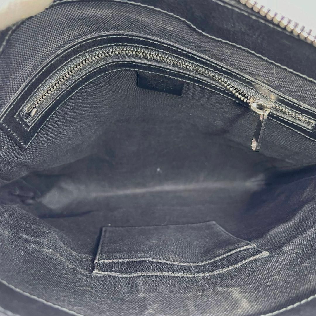 Gucci(グッチ)のグッチ 523599　GGスプリーム ショルダーバッグ ブラック PVC　レザー メンズのバッグ(ショルダーバッグ)の商品写真