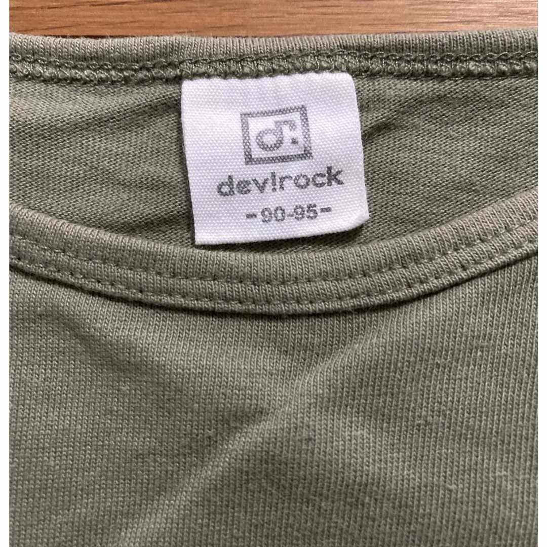 devirock(デビロック)のdevirock (デビロック)  長袖チュニック　カーキ　90cm キッズ/ベビー/マタニティのキッズ服女の子用(90cm~)(ワンピース)の商品写真