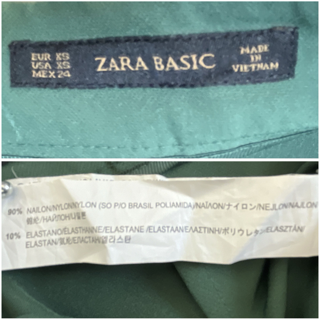 ZARA(ザラ)のZARA ザラ タイトスカート カーキー オリーブ スリットジッパー付 膝丈 レディースのスカート(ひざ丈スカート)の商品写真