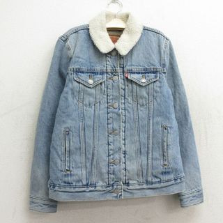 リーバイス(Levi's)の古着 リーバイス Levis 長袖 デニム ボア ジャケット ジージャン キッズ ボーイズ 子供服 コットン 薄紺 ネイビー 23nov28(シャツ/カットソー)