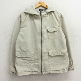 ギャップ(GAP)の古着 ギャップ GAP 長袖 ジャケット パーカー レディース 00年代 00s コットン 薄ベージュ カーキ 23nov28 中古 アウター ジャンパー ブルゾン(ロングコート)