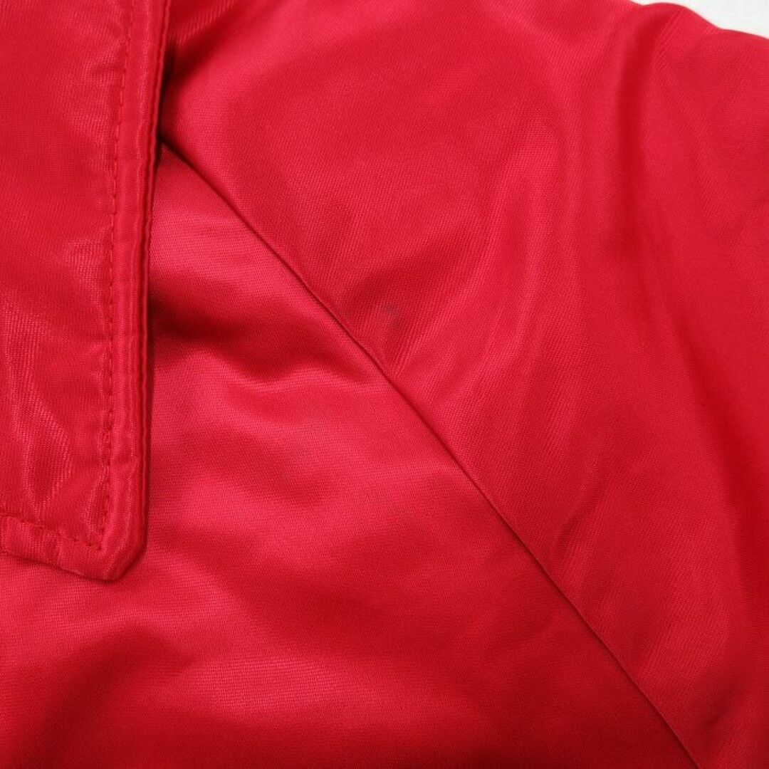 XL★古着 長袖 ナイロン ジャケット メンズ 90年代 90s トラクター 刺繍 ラグラン USA製 赤 レッド 内側キルティング 23nov21 中古 アウター メンズのジャケット/アウター(ダッフルコート)の商品写真