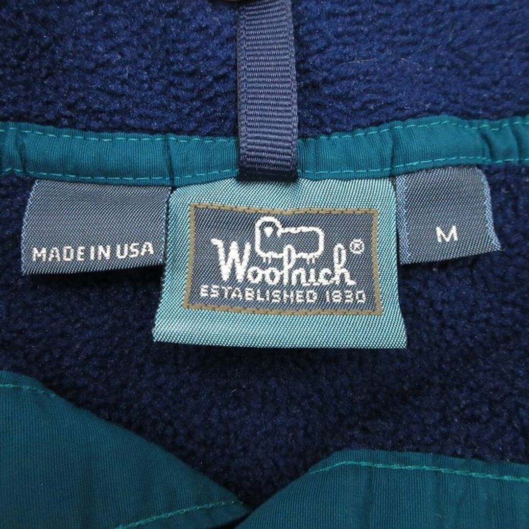 WOOLRICH(ウールリッチ)のM★古着 ウールリッチ WOOLRICH 長袖 フリース ジャケット メンズ 90年代 90s スナップT USA製 紺他 ネイビー 23nov24 中古 アウター メンズのジャケット/アウター(ダッフルコート)の商品写真