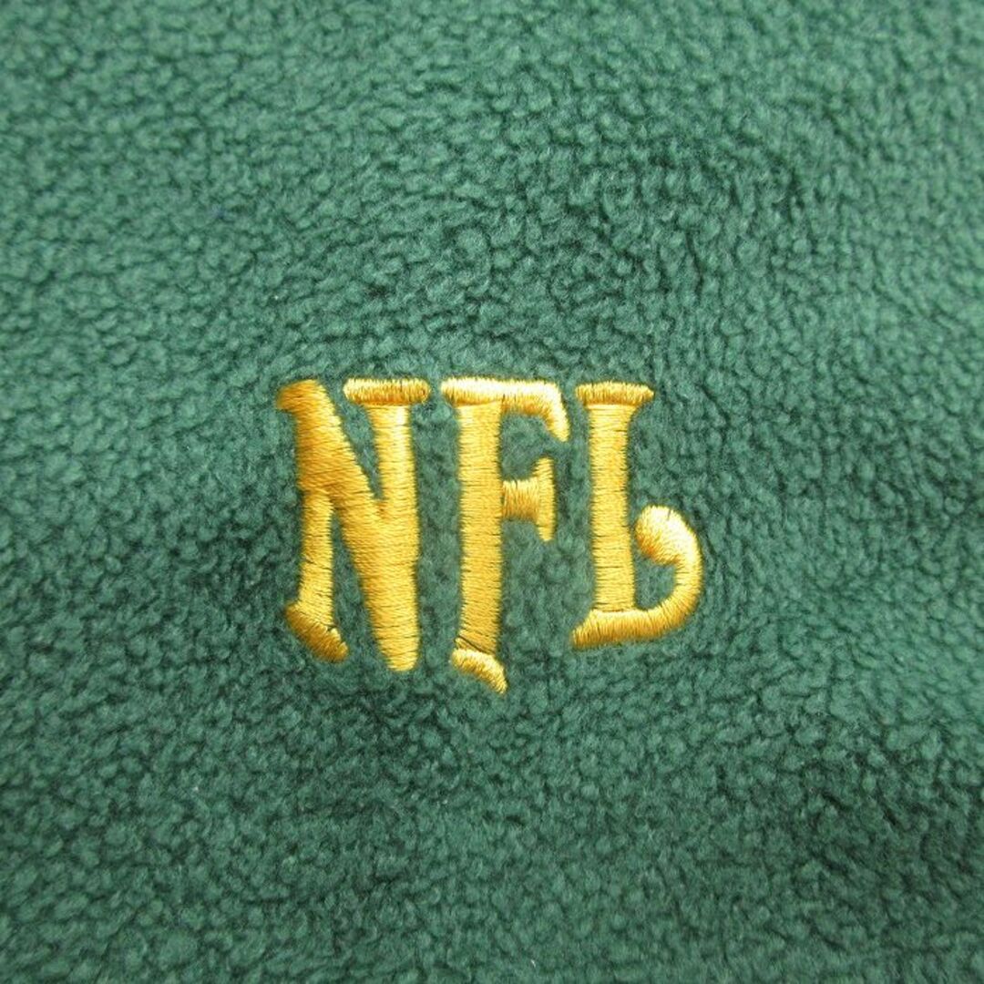 L★古着 長袖 フリース トップス メンズ 00年代 00s NFL グリーンベイパッカーズ ロング丈 クルーネック 緑他 グリーン アメフト スーパーボウル 23nov25 中古 アウター メンズのジャケット/アウター(ダッフルコート)の商品写真