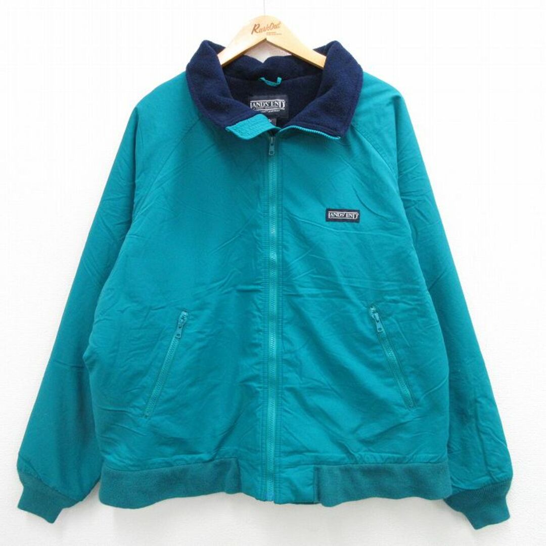 LANDS'END - XL☆古着 ランズエンド 長袖 ナイロン ジャケット LANDS'END - XL☆古着 ランズエンド 長袖 ナイロン ジャケット