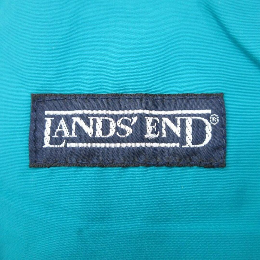 LANDS’END(ランズエンド)のXL★古着 ランズエンド 長袖 ナイロン ジャケット メンズ 00年代 00s ワンポイントロゴ 大きいサイズ ラグラン 青緑系 23nov25 中古 アウター メンズのジャケット/アウター(ダッフルコート)の商品写真