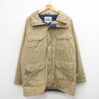 ウールリッチ(WOOLRICH)のL★古着 ウールリッチ WOOLRICH 長袖 マウンテン ジャケット メンズ 80年代 80s ロング丈 ラグラン ベージュ カーキ 23nov30 中古 アウター(ダッフルコート)