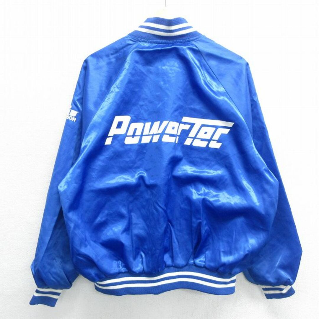 L★古着 長袖 ナイロン ジャケット メンズ 90年代 90s Powertec ラグラン USA製 青他 ブルー 23nov27 中古 アウター ウインドブレーカー メンズのジャケット/アウター(ダッフルコート)の商品写真