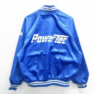 L★古着 長袖 ナイロン ジャケット メンズ 90年代 90s Powertec ラグラン USA製 青他 ブルー 23nov27 中古 アウター ウインドブレーカー(ダッフルコート)