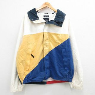 ノーティカ(NAUTICA)のXL★古着 ノーティカ NAUTICA 長袖 ブランド セーリング ジャケット メンズ ビッグロゴ マルチカラー 紺他 ネイビー 内側メッシュ 23nov27 中古 アウター ジャンパー ブルゾン(ダッフルコート)