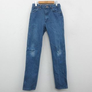 ラングラー(Wrangler)のW30★古着 ラングラー Wrangler ジーンズ メンズ 90年代 90s コットン USA製 紺 ネイビー デニム 23nov27 中古 ボトムス ジーパン Gパン ロング パンツ(ワークパンツ/カーゴパンツ)