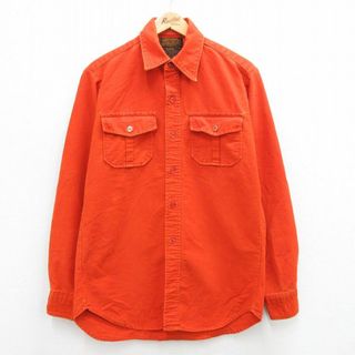 エディーバウアー(Eddie Bauer)のL★古着 エディーバウアー 長袖 ヘビー フランネル シャツ メンズ 90年代 90s オレンジ 23nov21 中古 トップス(シャツ)