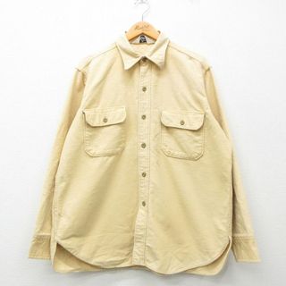 ウールリッチ(WOOLRICH)のXL★古着 ウールリッチ WOOLRICH 長袖 ヘビー フランネル シャツ メンズ 80年代 80s 大きいサイズ コットン 黄系 イエロー 23nov22 中古 トップス(シャツ)