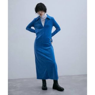 フロントジップ ベロア BOTANICAL DYED DRESS 