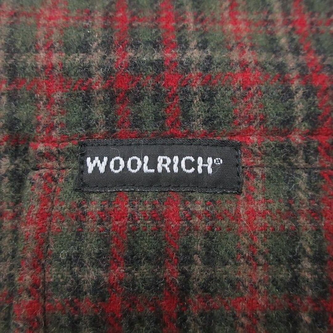 WOOLRICH(ウールリッチ)のXL★古着 ウールリッチ WOOLRICH 長袖 ウール シャツ メンズ ロング丈 ボタンダウン 緑他 グリーン チェック 23nov29 中古 トップス メンズのトップス(シャツ)の商品写真