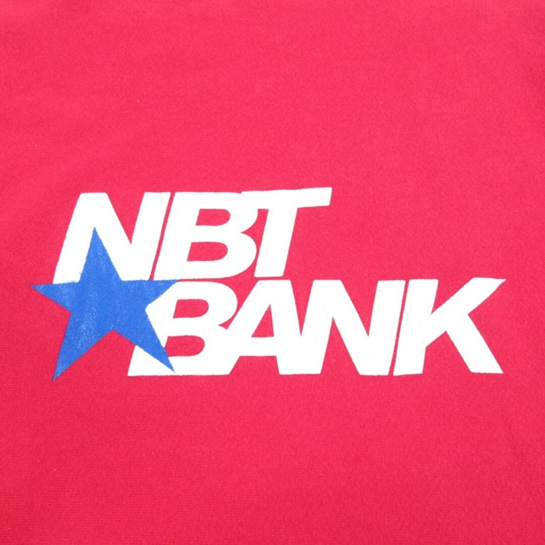 Lee(リー)のXL★古着 リー Lee 長袖 スウェット メンズ 90年代 90s NBT BANK 大きいサイズ クルーネック USA製 赤 レッド 23nov24 中古 スエット トレーナー トップス メンズのトップス(パーカー)の商品写真