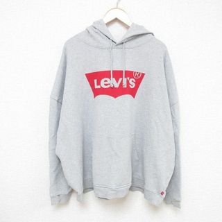 Levi's - XL★古着 リーバイス Levis 長袖 トップス パーカー メンズ ビッグロゴ 大きいサイズ コットン グレー 霜降り 【spe】 23nov29 中古 スエット トレーナー