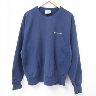 リー(Lee)のXL★古着 リー Lee 長袖 スウェット メンズ 90年代 90s ナラガンセット エレクトリック 大きいサイズ ボロ クルーネック USA製 紺 ネイビー 23nov28 中古 スエット トレーナー トップス(パーカー)