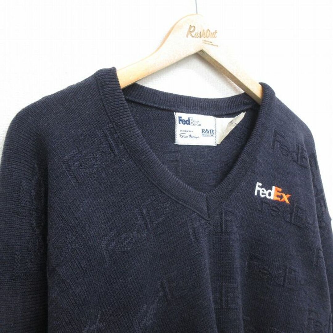 L☆古着 長袖 セーター メンズ 90年代 90s FedEX フェデックス L☆古着 長袖 セーター メンズ 90年代 90s FedEX フェデックス