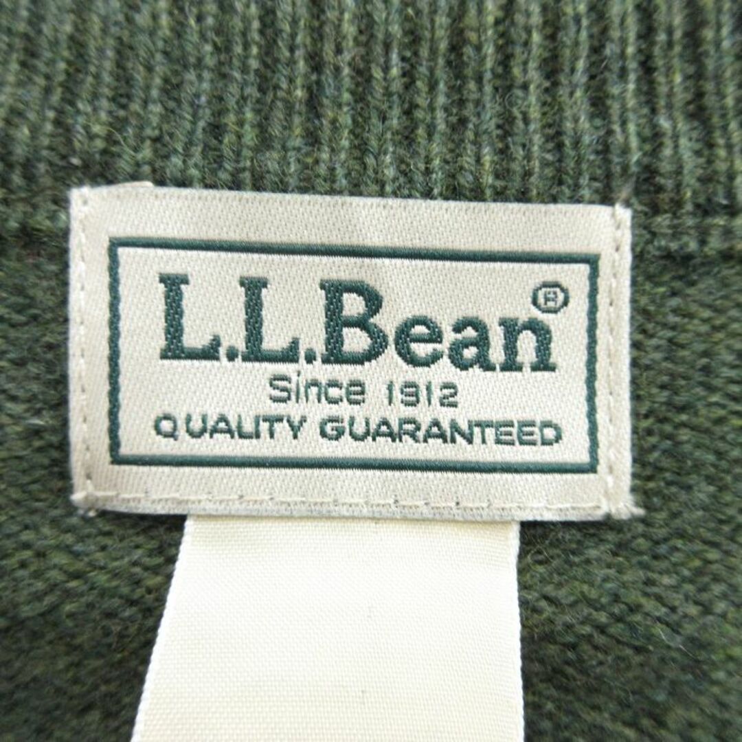 L.L.Bean(エルエルビーン)のXL★古着 エルエルビーン LLBEAN 長袖 セーター メンズ 00年代 00s 無地 大きいサイズ ウール ラグラン クルーネック 緑 グリーン 23nov29 中古 ニット トップス メンズのトップス(ニット/セーター)の商品写真