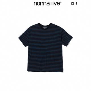 ノンネイティブ(nonnative)のnonnative CLERK S/S TEE COTTON BORDER 青黒(Tシャツ/カットソー(半袖/袖なし))