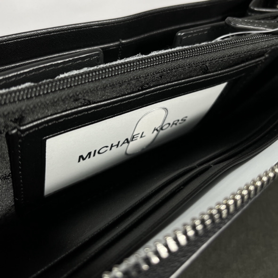 Michael Kors(マイケルコース)のマイケルコース クーパー ストライプ ウォレット 長財布 ブラック メンズ 新品 メンズのファッション小物(長財布)の商品写真
