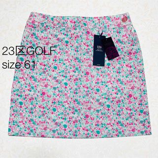 ニジュウサンク(23区)の23区GOLF リバティコラボスカート size61ピンク 小花柄   新品(ウエア)