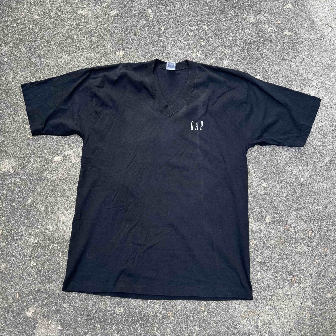 GAP(ギャップ)のOLD GAP 旧タグ　旧ロゴ　ブラック　レア　希少　VネックTシャツ メンズのトップス(Tシャツ/カットソー(半袖/袖なし))の商品写真