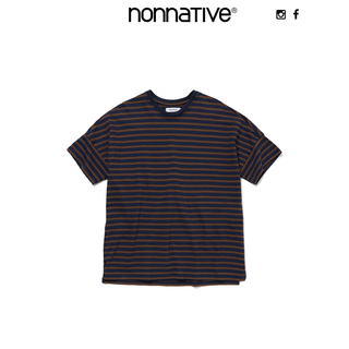 ノンネイティブ(nonnative)のnonnative CLERK S/S TEE COTTON BORDER 茶紺(Tシャツ/カットソー(半袖/袖なし))