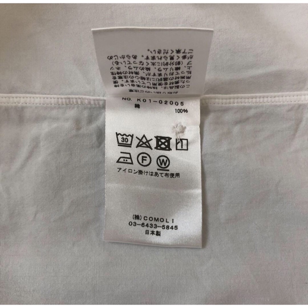 美品 バンドカラーシャツ コモリ 白 comoli サイズ2 美品 バンドカラーシャツ コモリ 白 comoli サイズ2